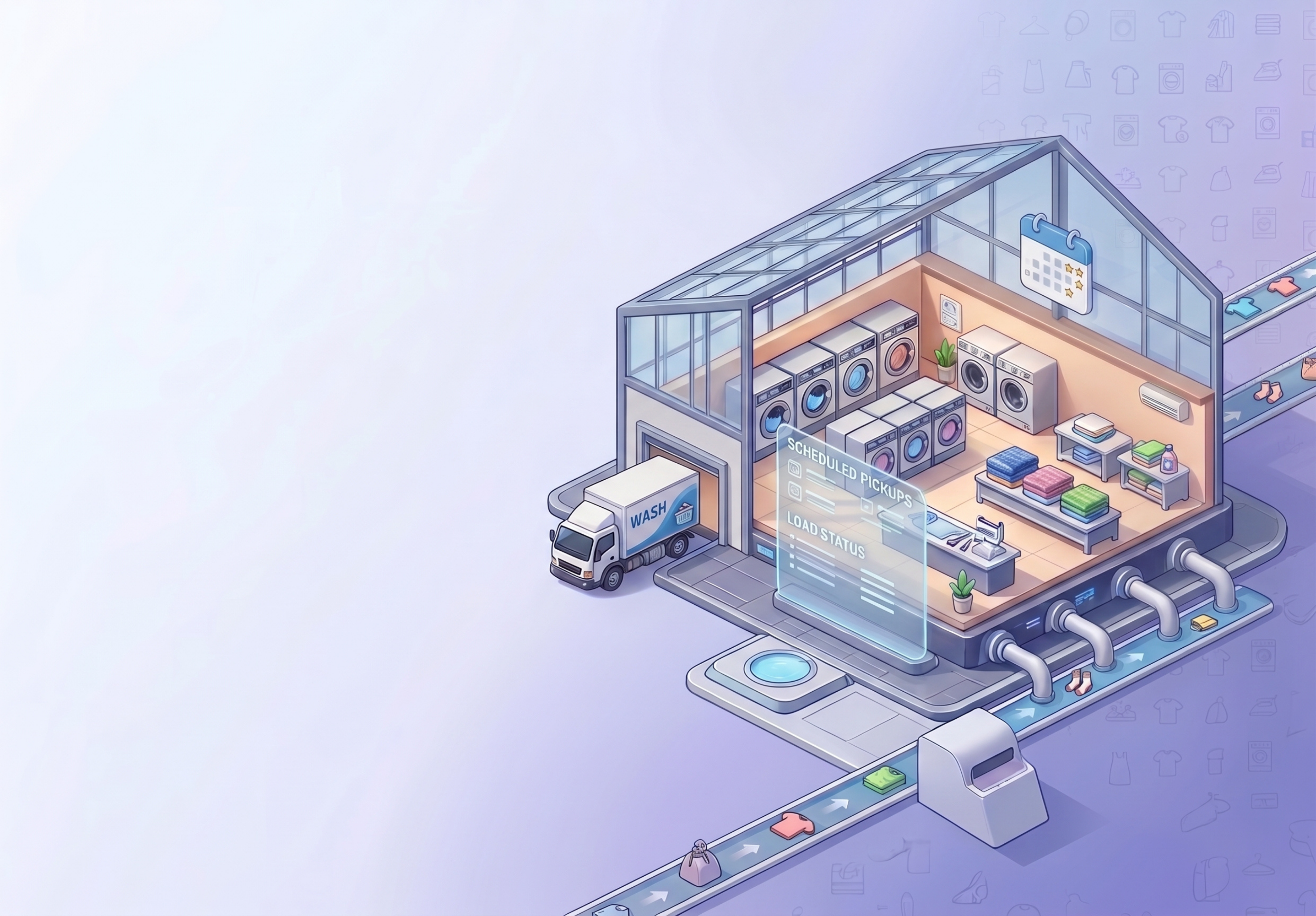 Ilustrasi layanan laundry WashClub